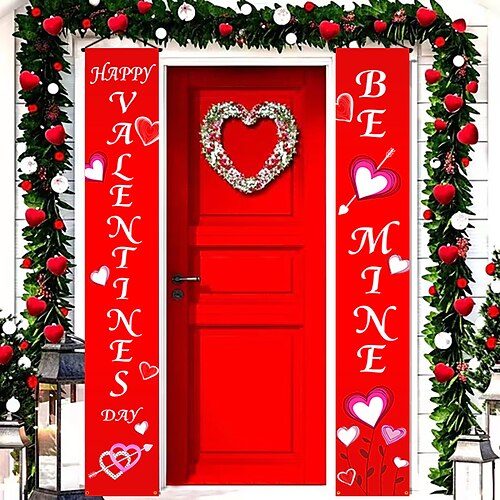 

Día de San Valentín, coplas de puerta, decoración de puerta, pancarta de porche, cartel de Be Mine, decoraciones colgantes, pancarta para desfile navideño, decoraciones interiores y exteriores