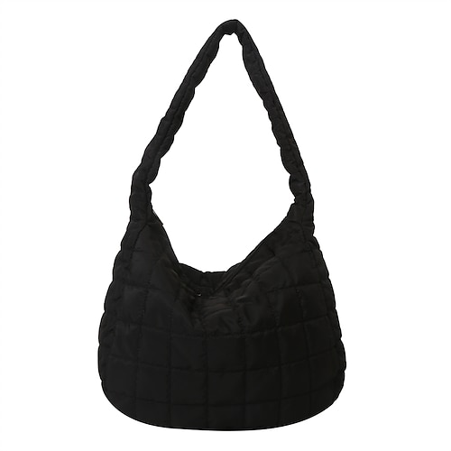 

Women's Tote Crossbody Bag Nylon Daily Large Capacity Foldable Lightweight Black White