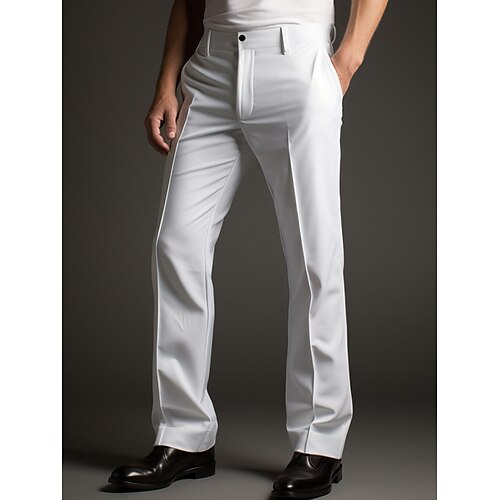 

Homme pantalon de costume Pantalon Pantalon de costume Bouton Poche Plein Confort Respirable Extérieur du quotidien Sortie Mode Décontractées Noir Blanche