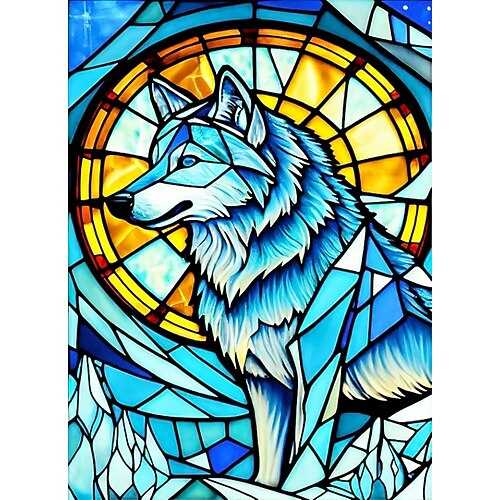 

1pc Animal DIY Diamond Painting Glass Crystal Painted Wolf Diamond Painting Handcraft Home Gift Without Frame
