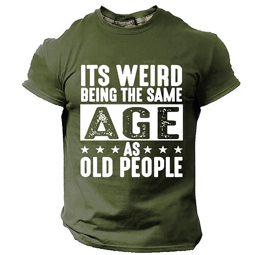 

Graphic Letter Old People Daily Designer Retro Vintage Men's 3D Print T shirt Tee Sports Outdoor Holiday Going out T shirt Black Army Green Dark Blue Short Sleeve Crew Neck Shirt Spring & Summer