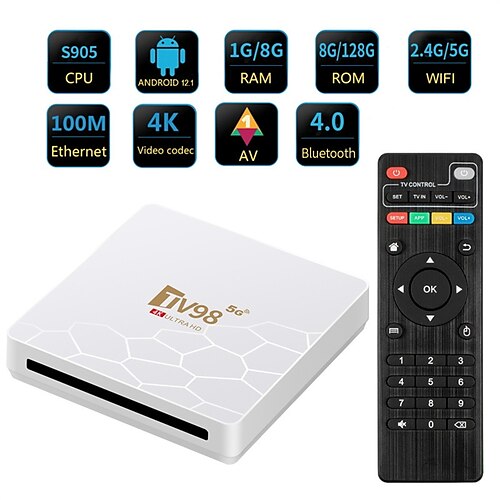 

Tv98 5g décodeur s905l2 android 12 4k tv box tv box