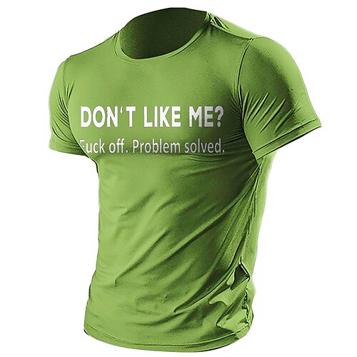 

Men's T shirt Tee Graphic Tee Casual Style Classic Style Cool Shirt Don't Like Me Graphic Prints Funny Letter Print Crew Neck Clothing Apparel Hot Stamping Street Vacation Short Sleeves 100% Cotton
