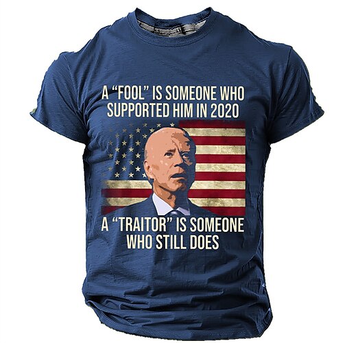 

A Fool Is Someone Who Supported Him in 2020 Street Style Designer Vintage Men's 3D Print T shirt Tee Tee Top Sports Outdoor Holiday Going out T shirt Black Army Green Dark Blue Short Sleeve Crew Neck