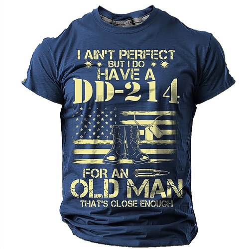 

Memorial Day American Flag Designer Vintage Casual Men's 3D Print T shirt Tee Sports Outdoor Holiday Going out T shirt Black Brown Army Green Short Sleeve Crew Neck Shirt Spring & Summer Clothing