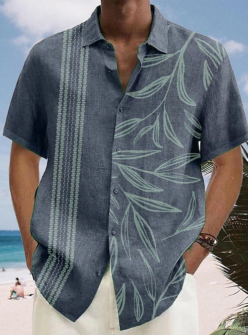 Herren Hemd Hawaiihemd Sommerhemd Gestreift Grafik Drucke Bl Tter