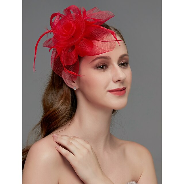 Net Fascinators / Headdress / Headpiece with Feather / Flower / Trim 1 PC Wedding / Special Occasion / Horse Race Headpiece
Net Fascinators / Headdress / Headpiece with Feather / Flower / Trim 1 PC Wedding / Special Occasion / Horse Race Headpiece