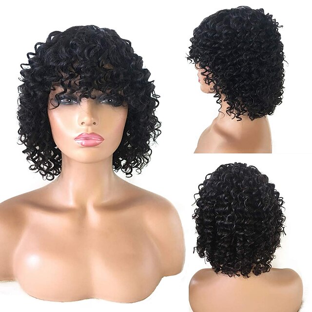 Cheveux Naturel R My Perruque Court Boucl Afro Boucl Bob Coupe Carr