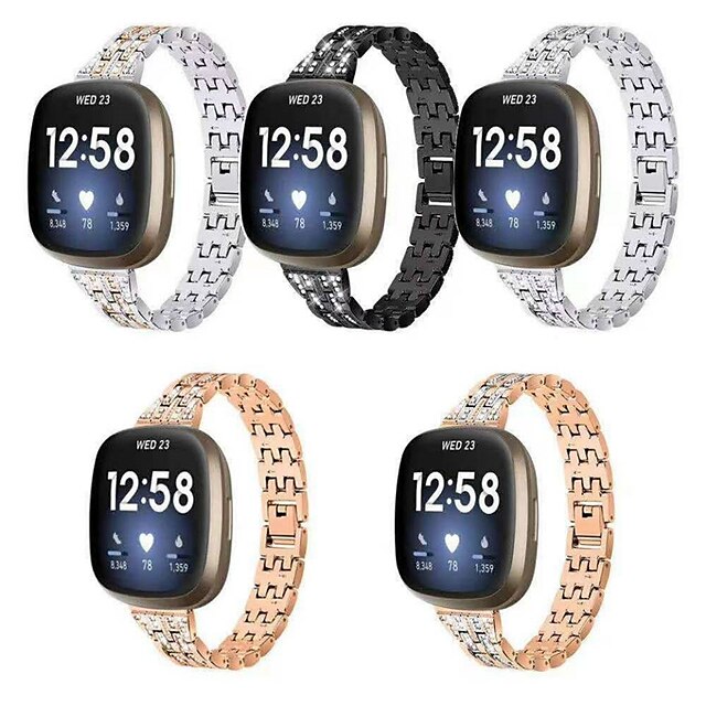 Diamond Wrist Strap for Fitbit Versa 3 / Fitbit Sense Smart Watch Strap Metal Five Beads Sport Band Stainless Steel Watchband
Diamond Wrist Strap for Fitbit Versa 3 / Fitbit Sense Smart Watch Strap Metal Five Beads Sport Band Stainless Steel Watchband