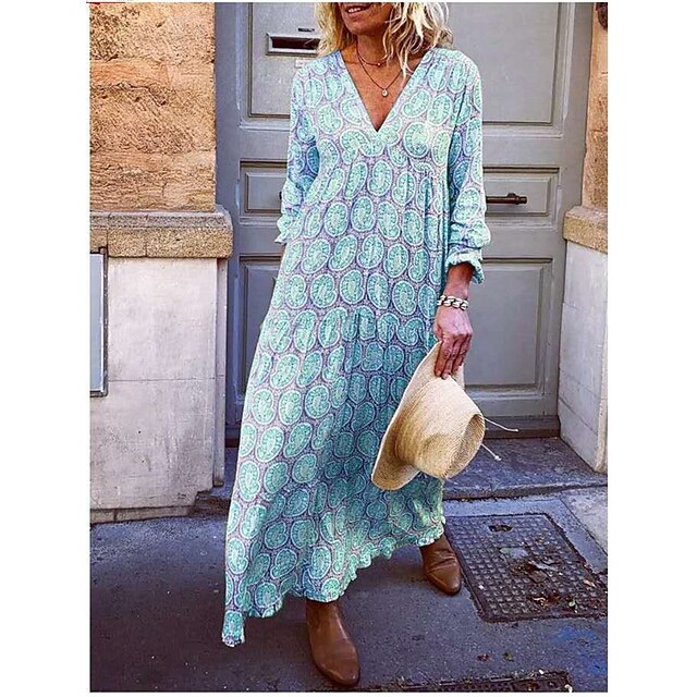 Women's A Line Dress Maxi long Dress Blue Pink Yellow Long Sleeve Print Patchwork Print Fall Winter V Neck Casual Loose 2022 S M L XL XXL
Women's A Line Dress Maxi long Dress Blue Pink Yellow Long Sleeve Print Patchwork Print Fall Winter V Neck Casual Loose 2022 S M L XL XXL