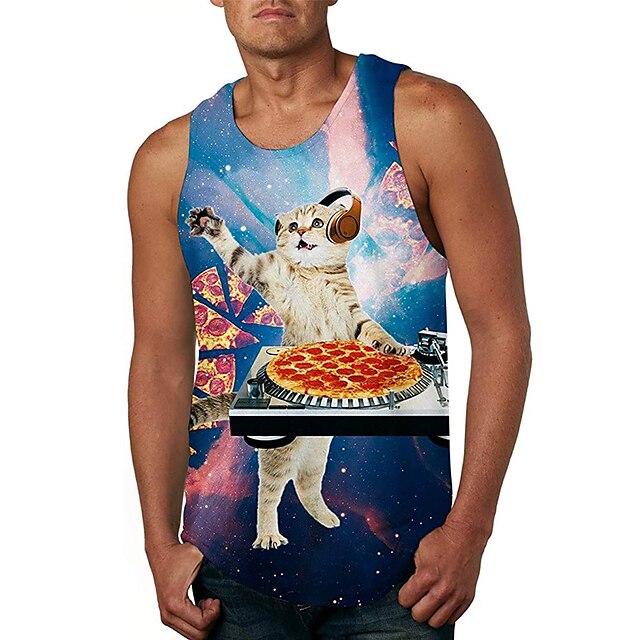 Men's Tank Top Vest Undershirt Shirt 3D Print Cat Crew Neck Daily Holiday 3D Print Sleeveless Tops Casual Beach Rainbow / Summer
Men's Tank Top Vest Undershirt Shirt 3D Print Cat Crew Neck Daily Holiday 3D Print Sleeveless Tops Casual Beach Rainbow / Summer