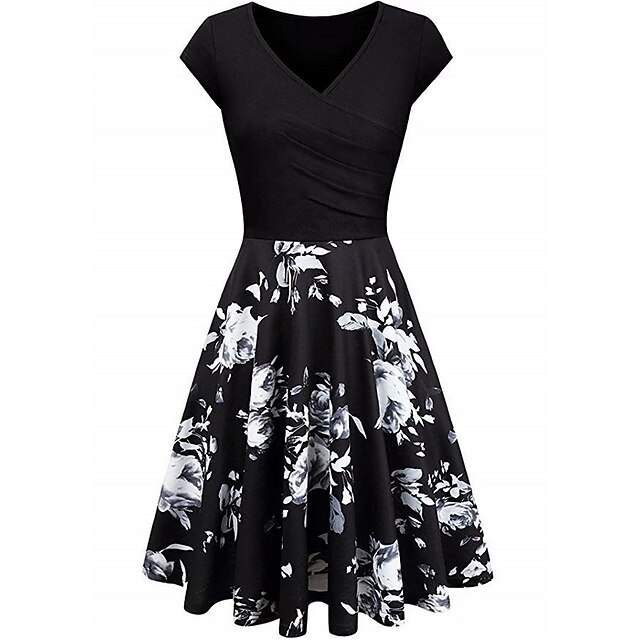 Women's Swing Dress Knee Length Dress Blue Black Purple Wine Orange Short Sleeve Floral Print Patchwork Print Summer V Neck Casual Loose 2022 S M L XL XXL 3XL 4XL
Women's Swing Dress Knee Length Dress Blue Black Purple Wine Orange Short Sleeve Floral Print Patchwork Print Summer V Neck Casual Loose 2022 S M L XL XXL 3XL 4XL