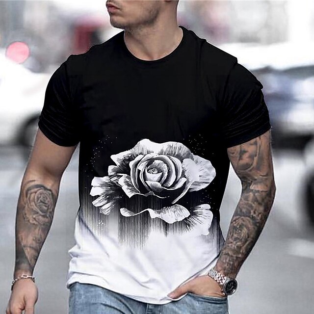 Men's Tee T shirt Shirt 3D Print Floral Graphic Prints Round Neck Daily Holiday Print Short Sleeve Tops Casual Designer Big and Tall Black / Summer
Men's Tee T shirt Shirt 3D Print Floral Graphic Prints Round Neck Daily Holiday Print Short Sleeve Tops Casual Designer Big and Tall Black / Summer