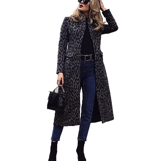 Women's Coat Daily Wear Fall Spring Summer Long Coat V Neck Regular Fit Casual / Daily Jacket Leopard Print Pocket Leopard Print Black Leopard
Women's Coat Daily Wear Fall Spring Summer Long Coat V Neck Regular Fit Casual / Daily Jacket Leopard Print Pocket Leopard Print Black Leopard