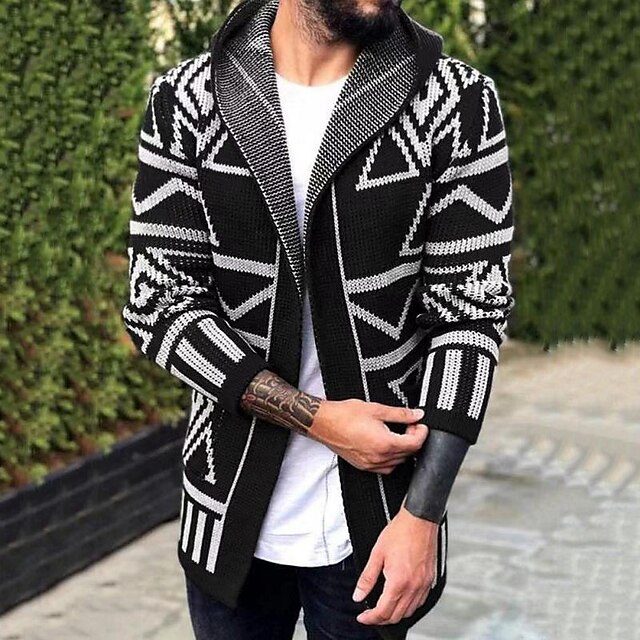 Men's Unisex Cardigan Knitted Abstract Stylish Vintage Style Long Sleeve Sweater Cardigans V Neck Hooded Fall Winter Black
Men's Unisex Cardigan Knitted Abstract Stylish Vintage Style Long Sleeve Sweater Cardigans V Neck Hooded Fall Winter Black