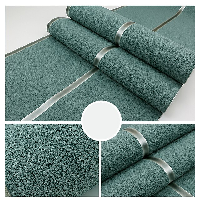 Modern 3D Thick Non Woven Imitation Deerskin Velvet Wallpaper Roll Non