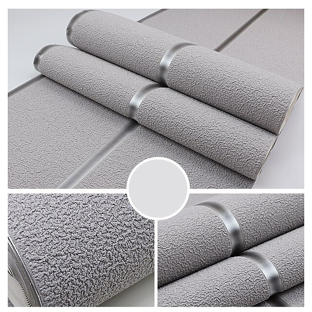 Modern D Thick Non Woven Imitation Deerskin Velvet Wallpaper Roll Non