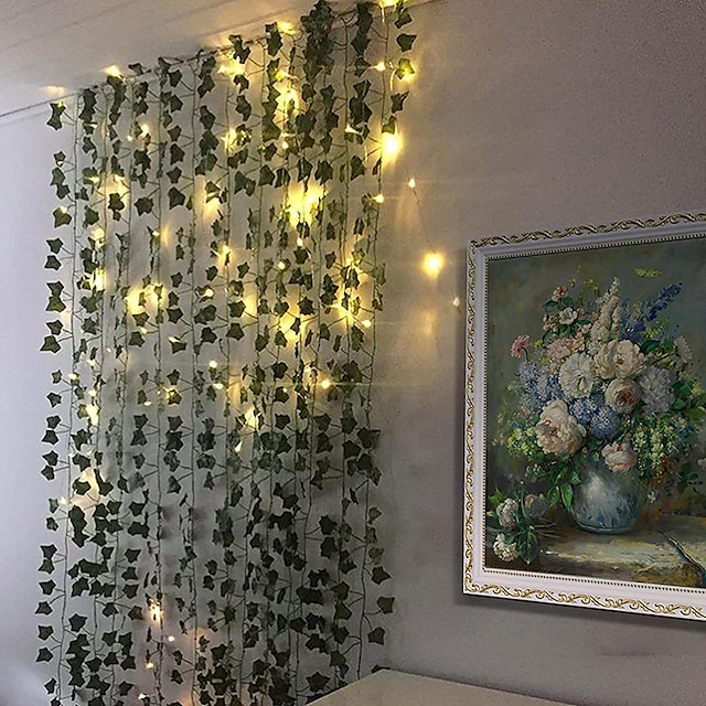 Artificial Plants Led String Light M Creeper Green Leaf Home Wedding