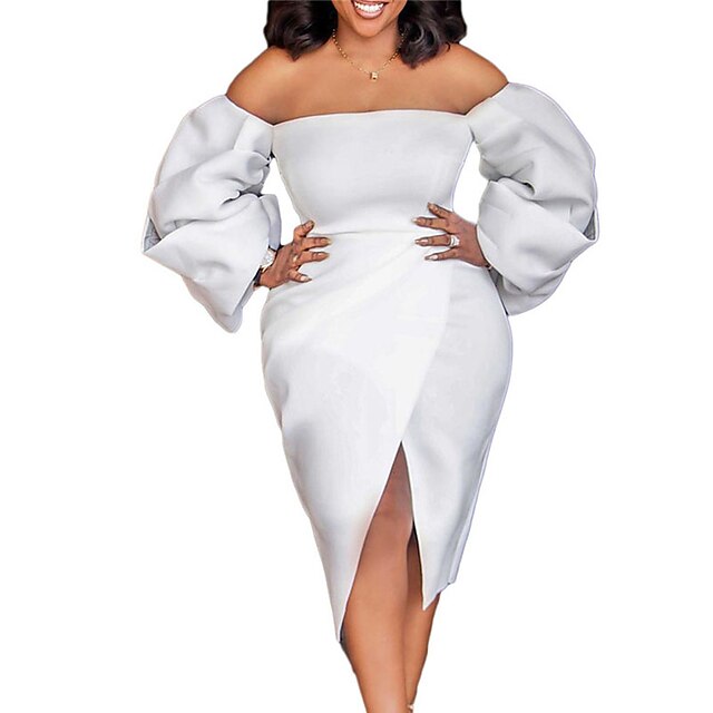 Women's Sheath Dress Midi Dress White Orange Yellow Long Sleeve Solid Color Split Fall Off Shoulder Elegant Casual Party 2022 S M L XL XXL 3XL / Party Dress
Women's Sheath Dress Midi Dress White Orange Yellow Long Sleeve Solid Color Split Fall Off Shoulder Elegant Casual Party 2022 S M L XL XXL 3XL / Party Dress