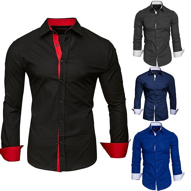 Men's Shirt Solid Colored Collar Classic Collar Wedding Anniversary Patchwork Long Sleeve Slim Tops Polyester Stylish Contemporary Business Professional White Black Royal Blue / Summer
Men's Shirt Solid Colored Collar Classic Collar Wedding Anniversary Patchwork Long Sleeve Slim Tops Polyester Stylish Contemporary Business Professional White Black Royal Blue / Summer