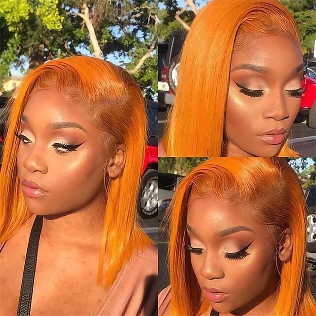 Remy Human Hair T-part Lace Wig 13X4X1 Closure Wig Bob style Brazilian Hair Burmese Hair Straight Orange Natural Multi-color Wig 150% Density Lace Women Comfortable 100% Virgin With Bleached Knots
Remy Human Hair T-part Lace Wig 13X4X1 Closure Wig Bob style Brazilian Hair Burmese Hair Straight Orange Natural Multi-color Wig 150% Density Lace Women Comfortable 100% Virgin With Bleached Knots