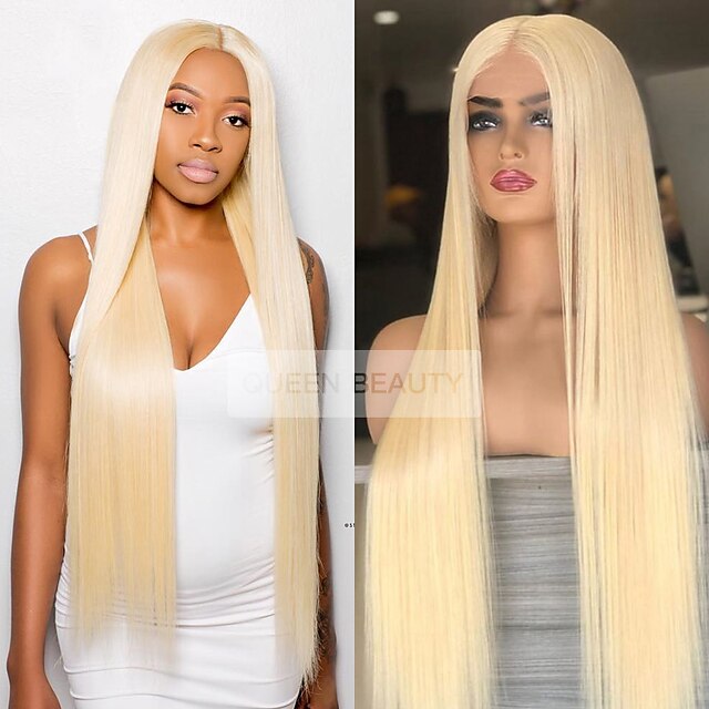 150% 180% 13x4 Lace 613 Honey Blonde Lace Front Human Hair Wig Remy Straight Brazilian Frontal Wigs with Baby Hair for Women
150% 180% 13x4 Lace 613 Honey Blonde Lace Front Human Hair Wig Remy Straight Brazilian Frontal Wigs with Baby Hair for Women