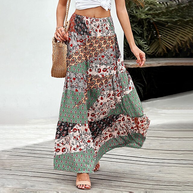 Women's Fashion Long Skirts Holiday Weekend Floral / Botanical Print Blue Green Orange S M L
Women's Fashion Long Skirts Holiday Weekend Floral / Botanical Print Blue Green Orange S M L