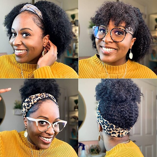 Headband Wigs Afro Kinky Curly for Black Women Human Hair Wigs None Lace Machine Made Wigs Glueless Afro Wigs 150% Density Natural Color 12-30 Inch
Headband Wigs Afro Kinky Curly for Black Women Human Hair Wigs None Lace Machine Made Wigs Glueless Afro Wigs 150% Density Natural Color 12-30 Inch