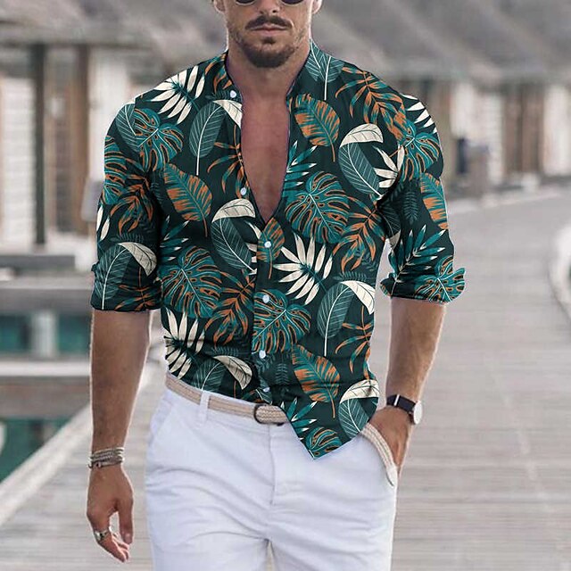 Men's Shirt Palm Leaf Leaves Turndown Street Casual Button-Down Print Long Sleeve Tops Casual Fashion Breathable Green / Spring / Summer
Men's Shirt Palm Leaf Leaves Turndown Street Casual Button-Down Print Long Sleeve Tops Casual Fashion Breathable Green / Spring / Summer