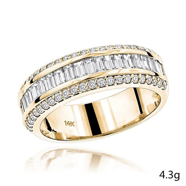 Women's light Ring Luxury Fashion 14k Gold Three-Drain Diamond And Slternate Simple
Women's light Ring Luxury Fashion 14k Gold Three-Drain Diamond And Slternate Simple