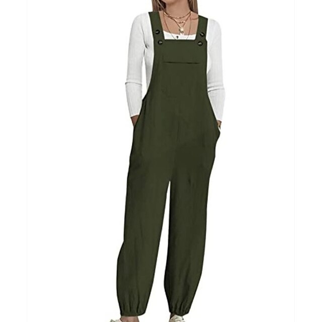 Women's Jumpsuit Button Solid Color Square Neck Casual Street Vacation Regular Fit Sleeveless Blue Black Wine S M L Fall
Women's Jumpsuit Button Solid Color Square Neck Casual Street Vacation Regular Fit Sleeveless Blue Black Wine S M L Fall