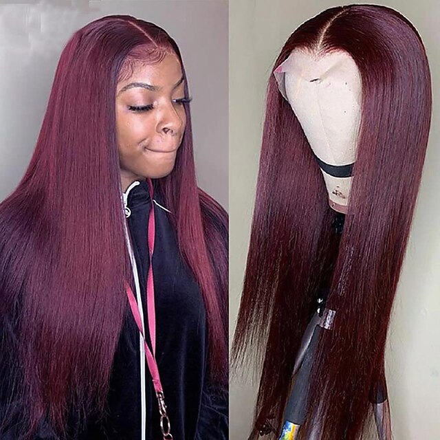 Burgundy Dark Red Color Pre Plucked Bleached Knot Wigs 13x4 HD Transparent Lace Front Human Hair Wigs 99J Straight Lace Frontal Wig For Women
Burgundy Dark Red Color Pre Plucked Bleached Knot Wigs 13x4 HD Transparent Lace Front Human Hair Wigs 99J Straight Lace Frontal Wig For Women