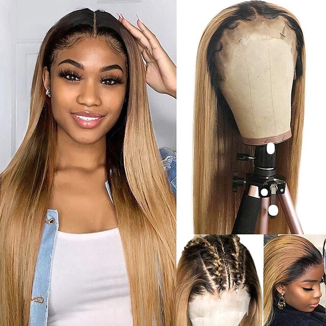 Straight Blonde Human Hair Wig 26 Inches Ombre #1B/27 150% Density 13x4 Pre Plucked Lace Front Wig Honey Blonde Brown
Straight Blonde Human Hair Wig 26 Inches Ombre #1B/27 150% Density 13x4 Pre Plucked Lace Front Wig Honey Blonde Brown