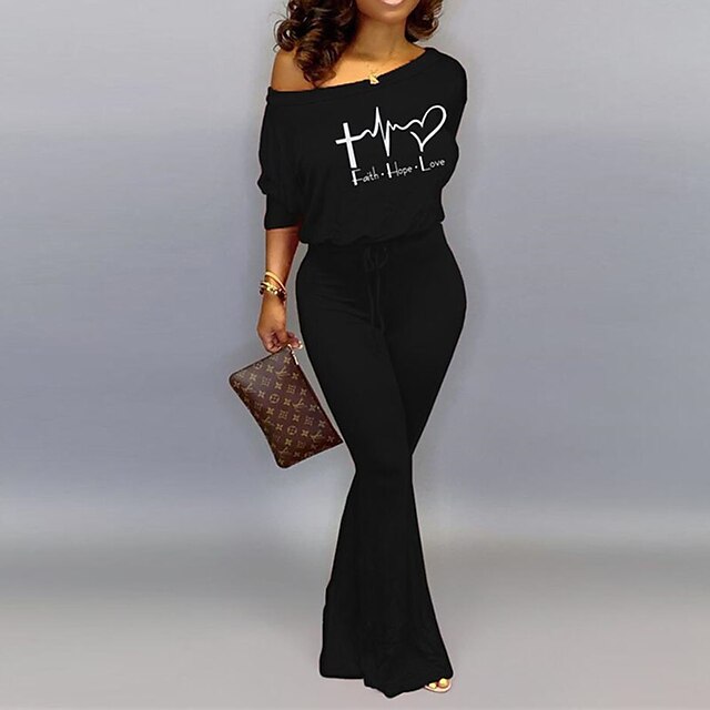 Women's Jumpsuit Lace up Print Letter Off Shoulder Streetwear Home Street Regular Fit Long Sleeve Green Black Gray S M L Spring
Women's Jumpsuit Lace up Print Letter Off Shoulder Streetwear Home Street Regular Fit Long Sleeve Green Black Gray S M L Spring