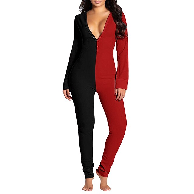 Women's Jumpsuit Button Color Block Deep V Active Street Sport Regular Fit Long Sleeve Gray Pink Red S M L Spring
Women's Jumpsuit Button Color Block Deep V Active Street Sport Regular Fit Long Sleeve Gray Pink Red S M L Spring