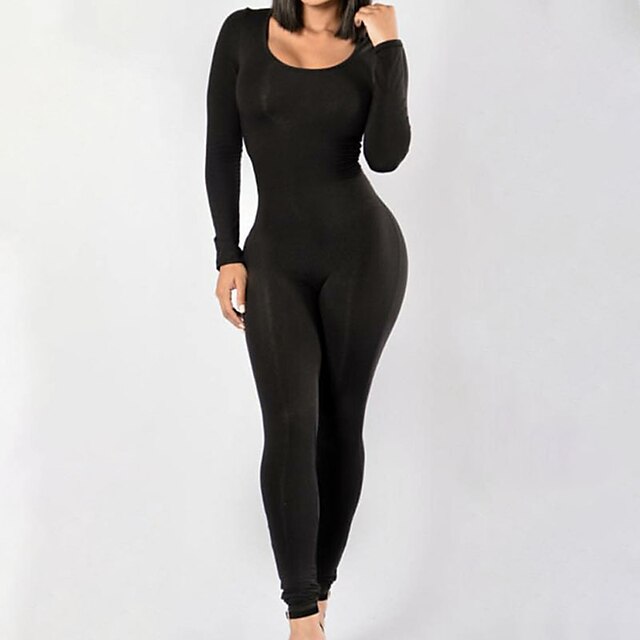 Women's Jumpsuit Solid Color Crew Neck Active Home Street Regular Fit Long Sleeve Black S M L Fall
Women's Jumpsuit Solid Color Crew Neck Active Home Street Regular Fit Long Sleeve Black S M L Fall