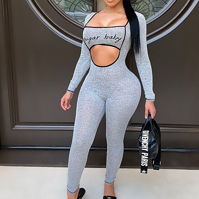 Women's Catsuit Cut Out Solid Color Square Neck Casual Sport Casual Regular Fit Long Sleeve Gray S M L Spring
Women's Catsuit Cut Out Solid Color Square Neck Casual Sport Casual Regular Fit Long Sleeve Gray S M L Spring