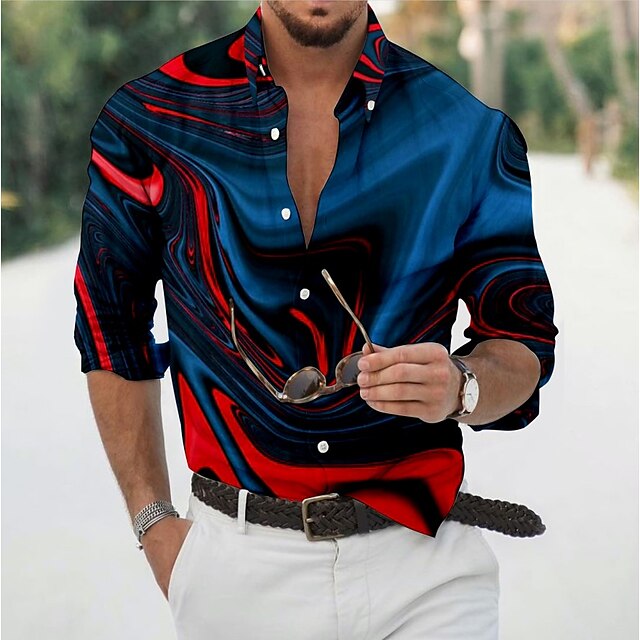 Men's Shirt 3D Print Gradient Turndown Daily Holiday 3D Print Button-Down Long Sleeve Tops Casual Fashion Breathable Blue
Men's Shirt 3D Print Gradient Turndown Daily Holiday 3D Print Button-Down Long Sleeve Tops Casual Fashion Breathable Blue