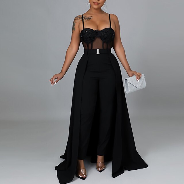 Women's Jumpsuit Solid Color Strap Active Party Party Evening Bodycon Sleeveless White Black S M L Fall
Women's Jumpsuit Solid Color Strap Active Party Party Evening Bodycon Sleeveless White Black S M L Fall
