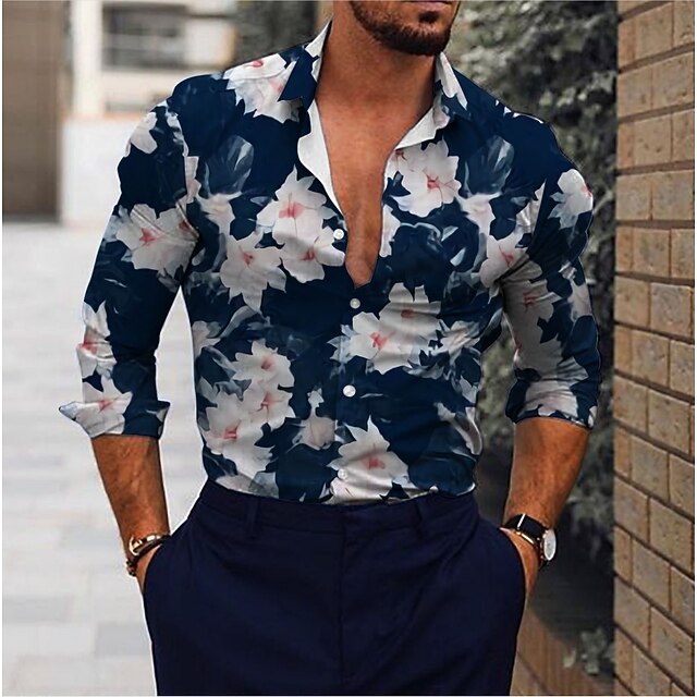 Men's Shirt Floral Turndown Street Daily Button-Down Print Long Sleeve Tops Casual Fashion Breathable Blue / Spring
Men's Shirt Floral Turndown Street Daily Button-Down Print Long Sleeve Tops Casual Fashion Breathable Blue / Spring