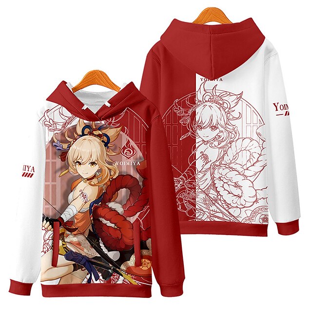 Uderzenie Genshin Cosplay Bluza z Kapturem Anime Kreskówka Anime 3D