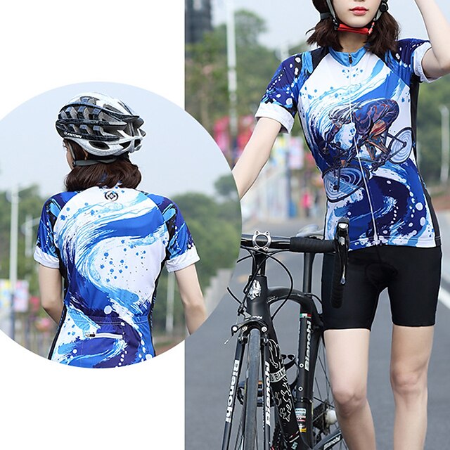 XINTOWN Women's Short Sleeve Cycling Jersey Summer Spandex Bule / Black RedBlue BluePink Skull Floral Botanical Bike Top Mountain Bike MTB Road Bike Cycling Sports Clothing Apparel / Stretchy
XINTOWN Women's Short Sleeve Cycling Jersey Summer Spandex Bule / Black RedBlue BluePink Skull Floral Botanical Bike Top Mountain Bike MTB Road Bike Cycling Sports Clothing Apparel / Stretchy