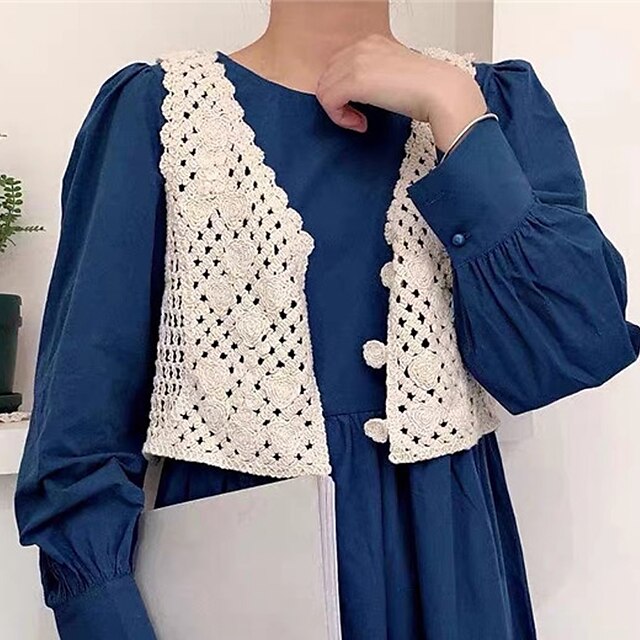 Women's Shrug Knitted Button Pure Color Shrugs Stylish Basic Sleeveless Sweater Cardigans V Neck Spring Summer White Black Beige
Women's Shrug Knitted Button Pure Color Shrugs Stylish Basic Sleeveless Sweater Cardigans V Neck Spring Summer White Black Beige