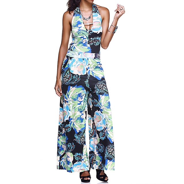Women's Jumpsuit Print Floral Halter Neck Casual Casual Daily Regular Fit Sleeveless Green S M L Spring
Women's Jumpsuit Print Floral Halter Neck Casual Casual Daily Regular Fit Sleeveless Green S M L Spring