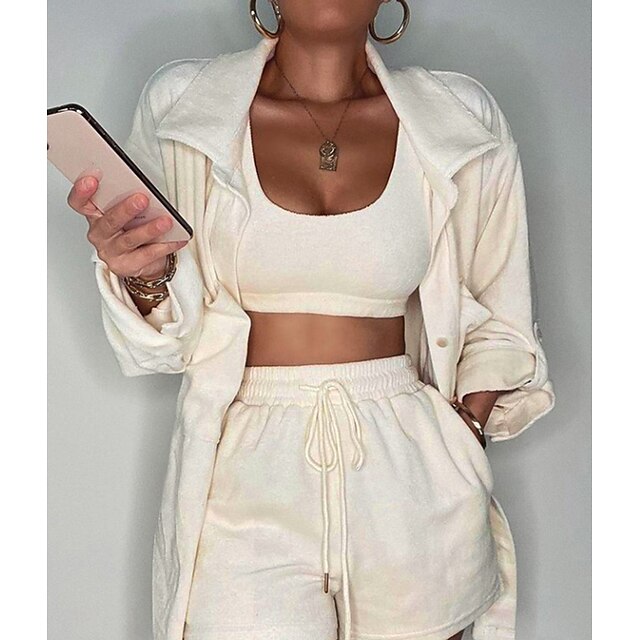 Women's Basic Plain Sport Casual Two Piece Set Tank Top Hoodie Tracksuit Shorts Drawstring Tops
Women's Basic Plain Sport Casual Two Piece Set Tank Top Hoodie Tracksuit Shorts Drawstring Tops