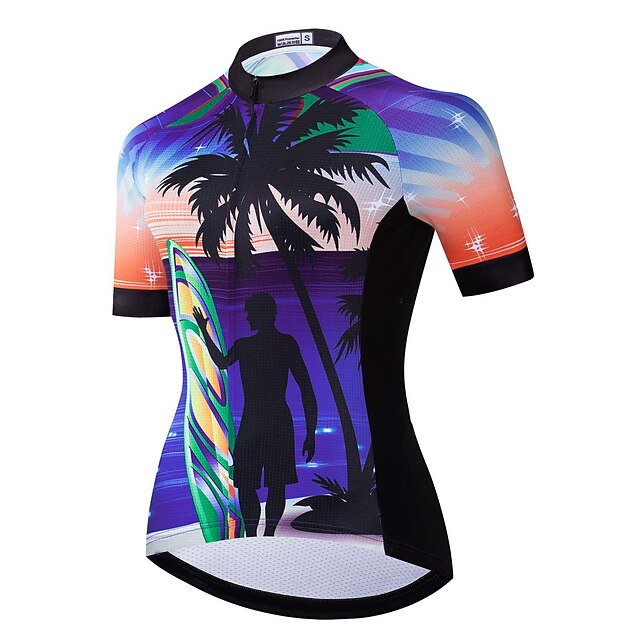 21Grams Women's Short Sleeve Cycling Jersey Summer Spandex Purple Palm Tree Bike Top Mountain Bike MTB Road Bike Cycling Quick Dry Moisture Wicking Sports Clothing Apparel / Stretchy / Athleisure
21Grams Women's Short Sleeve Cycling Jersey Summer Spandex Purple Palm Tree Bike Top Mountain Bike MTB Road Bike Cycling Quick Dry Moisture Wicking Sports Clothing Apparel / Stretchy / Athleisure