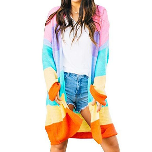 Women's Cardigan Knitted Patchwork Striped Casual Soft Long Sleeve Sweater Cardigans Cowl Spring Summer Red
Women's Cardigan Knitted Patchwork Striped Casual Soft Long Sleeve Sweater Cardigans Cowl Spring Summer Red