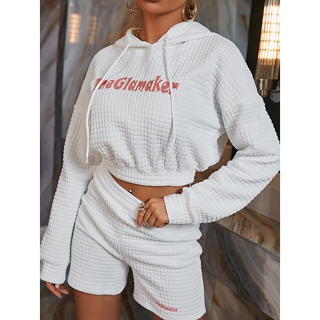 Women's Streetwear Letter Sport Casual Two Piece Set Crop Top Hoodie Shorts Sets Shorts Embroidered Tops
Women's Streetwear Letter Sport Casual Two Piece Set Crop Top Hoodie Shorts Sets Shorts Embroidered Tops