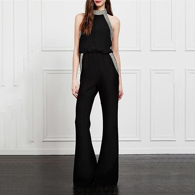 Women's Jumpsuit Pocket Sequin Solid Color Crew Neck Elegant Party Cocktail Party Regular Fit Sleeveless Black S M L Spring
Women's Jumpsuit Pocket Sequin Solid Color Crew Neck Elegant Party Cocktail Party Regular Fit Sleeveless Black S M L Spring
