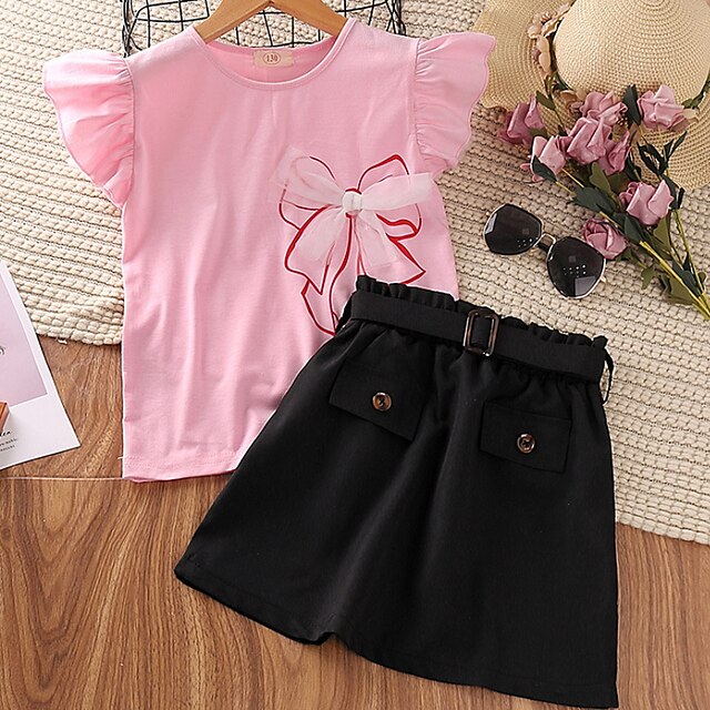 Kids Girls' T-shirt Skirt Clothing Set 2 Pieces Short Sleeve Pink Graphic Ruffle Bow Indoor Outdoor Cute Sweet Regular Above Knee 4-12 Years
Kids Girls' T-shirt Skirt Clothing Set 2 Pieces Short Sleeve Pink Graphic Ruffle Bow Indoor Outdoor Cute Sweet Regular Above Knee 4-12 Years